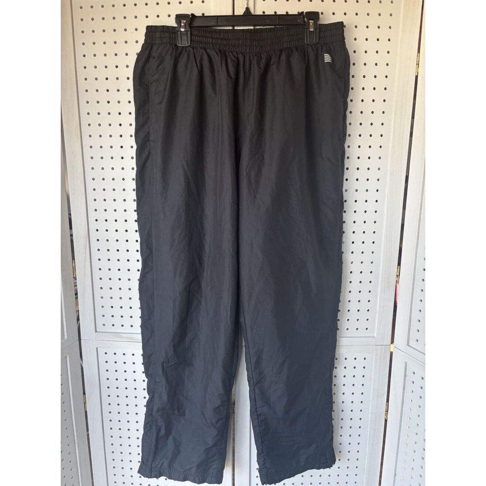 Lands' End Windbreaker Pants Size L 36-38 Black Lightweight Mesh Lined Zip Ankle